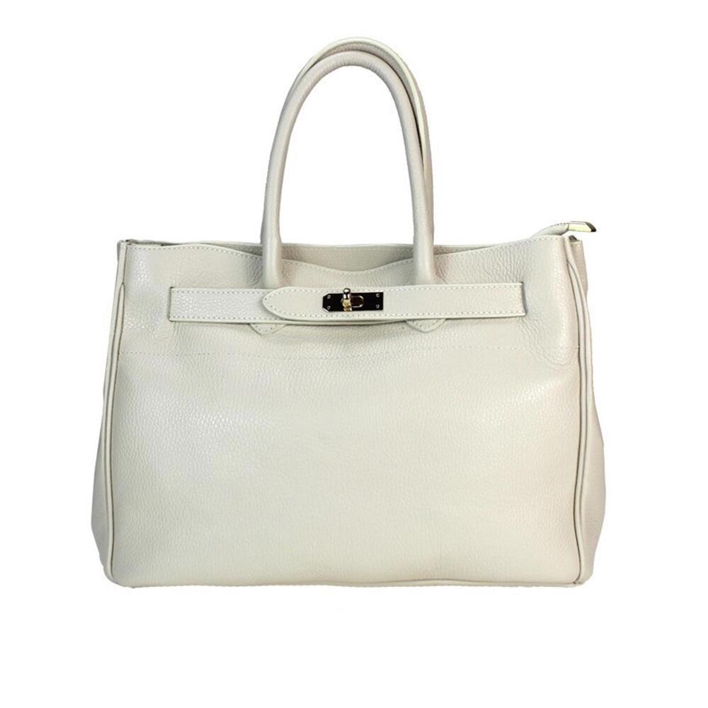 Stylish Beige Italian Leather Handbag Shoulder Bag